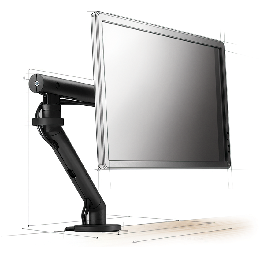 Alternative view of FLO – Single Monitor Arm